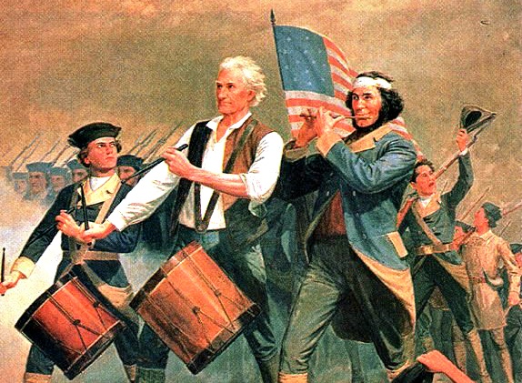 Spirit of 76 painting depicting early 4th of july celebration
