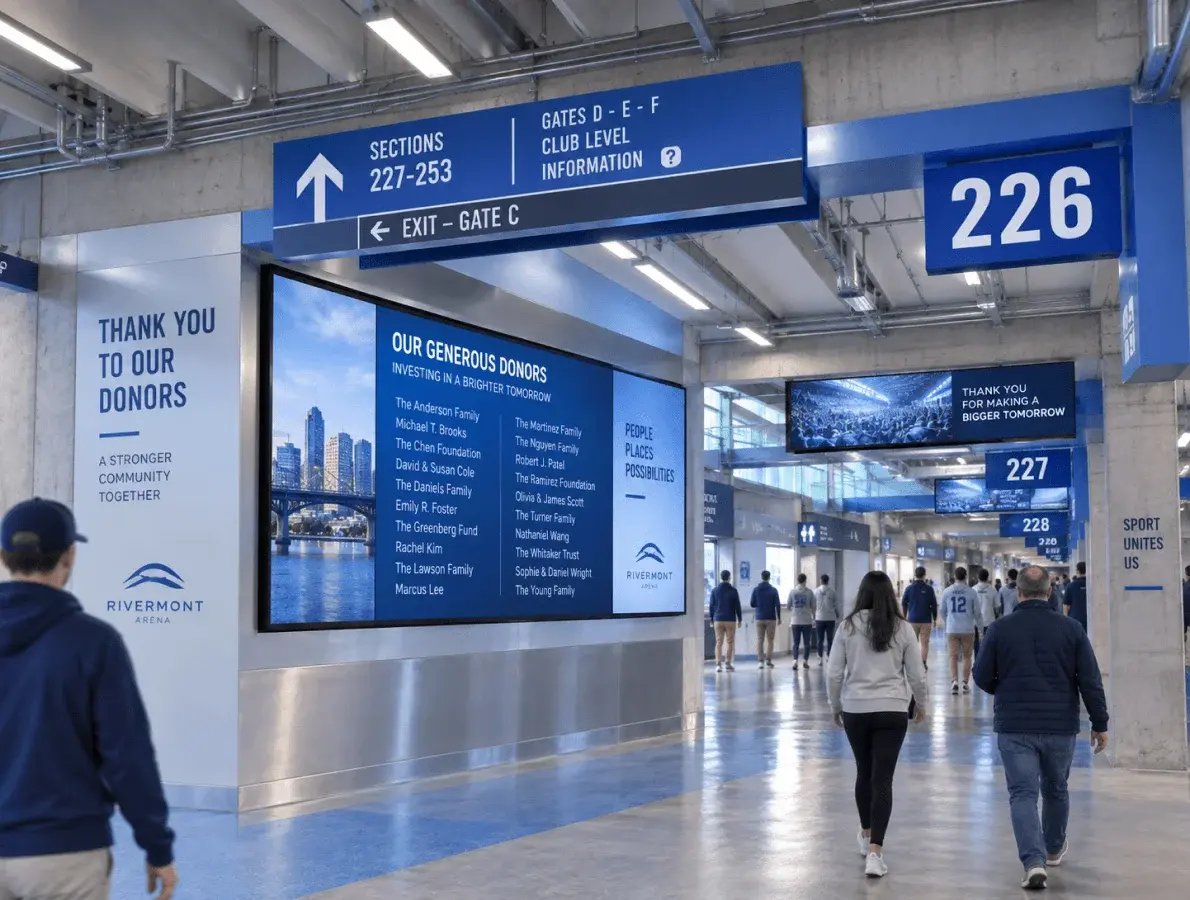 Sponsor and Donor Recognition digital signage displays