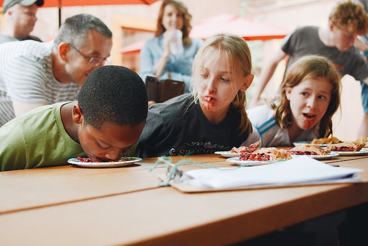 Students in germ filled environment