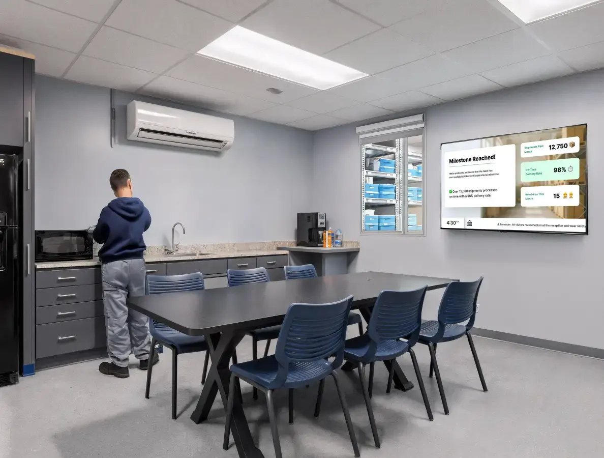 Cafeteria with a digtial display