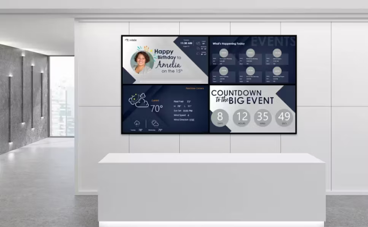 TV used as digital signage in lounge