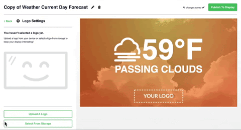 Digital Signage Weather Template With Brand Settings
