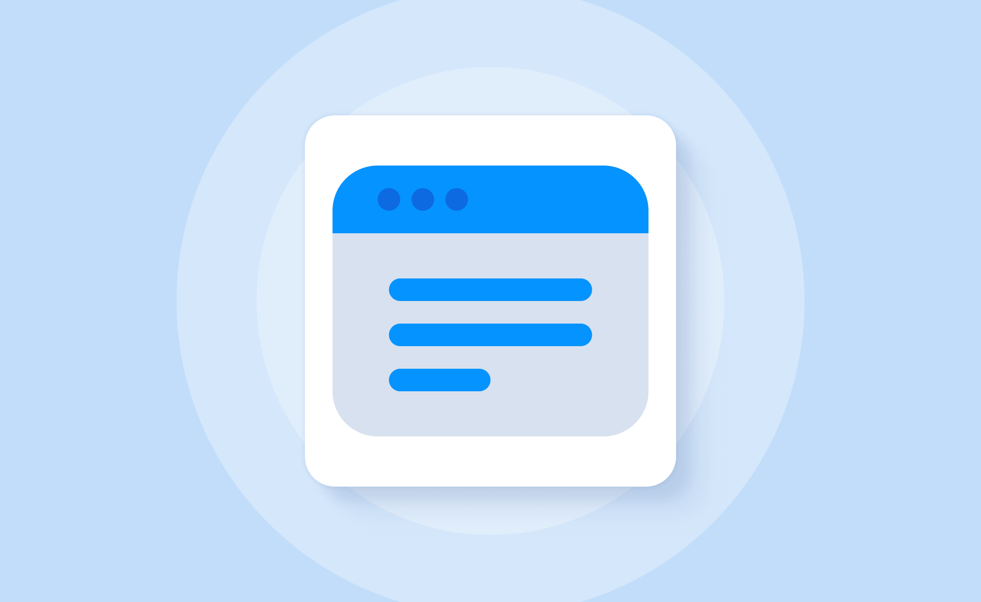 Web pages icon on blue background