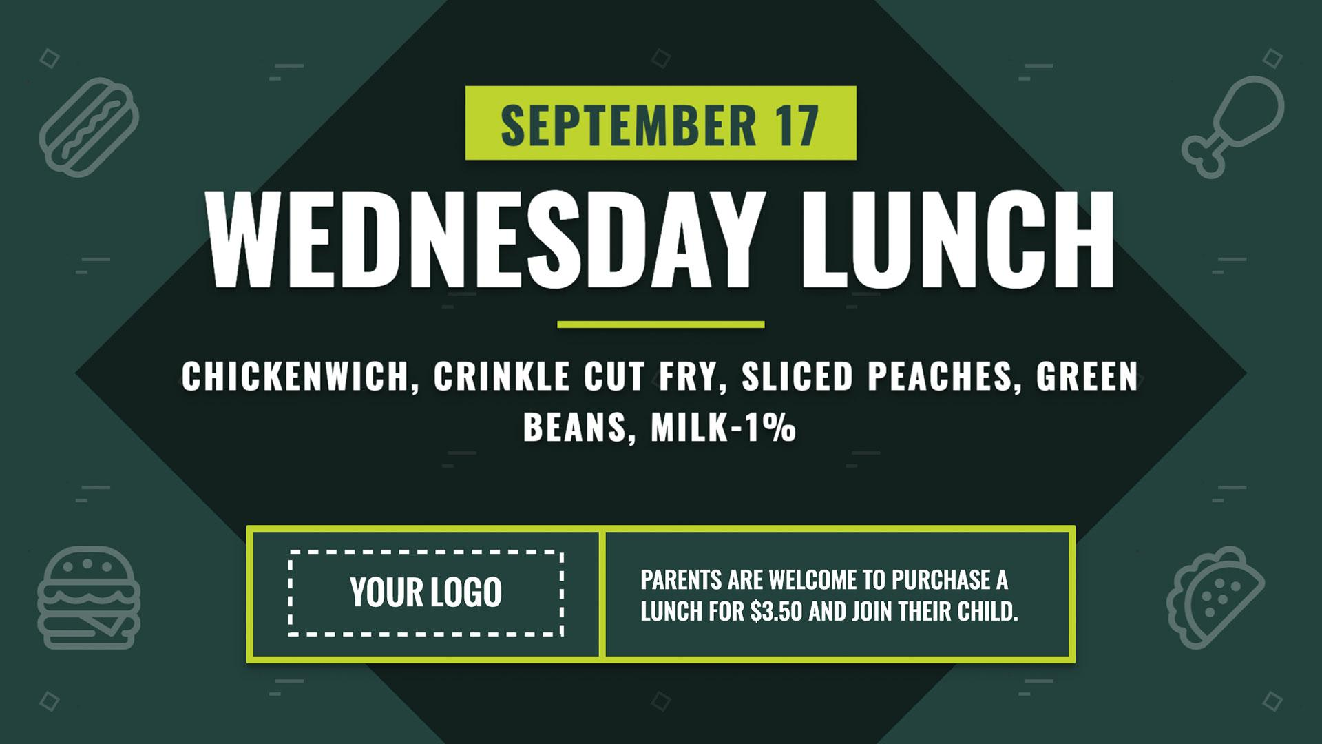 A daily lunch menu template
