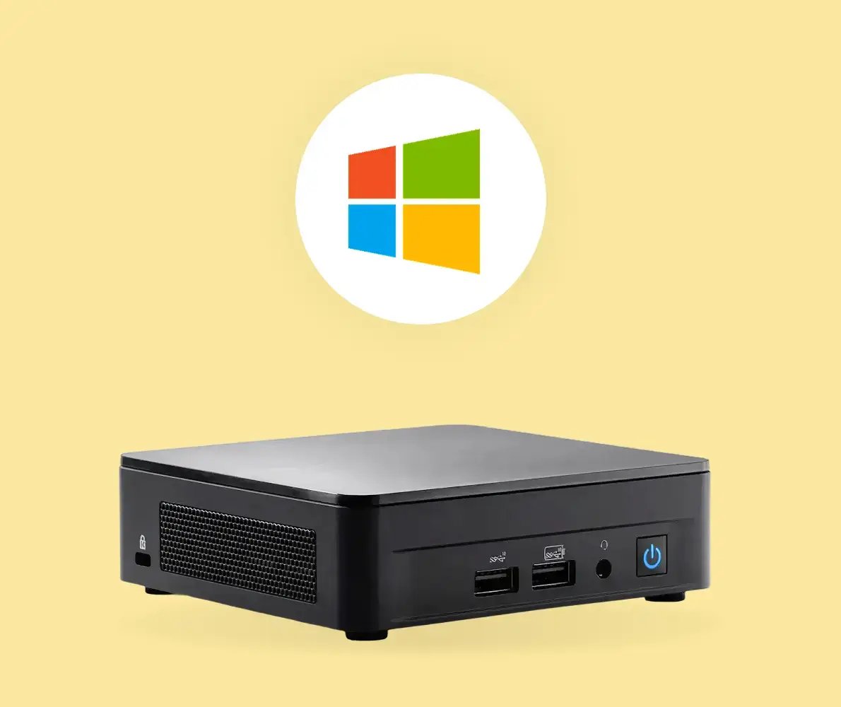 Windows media player and logo on a yellow background