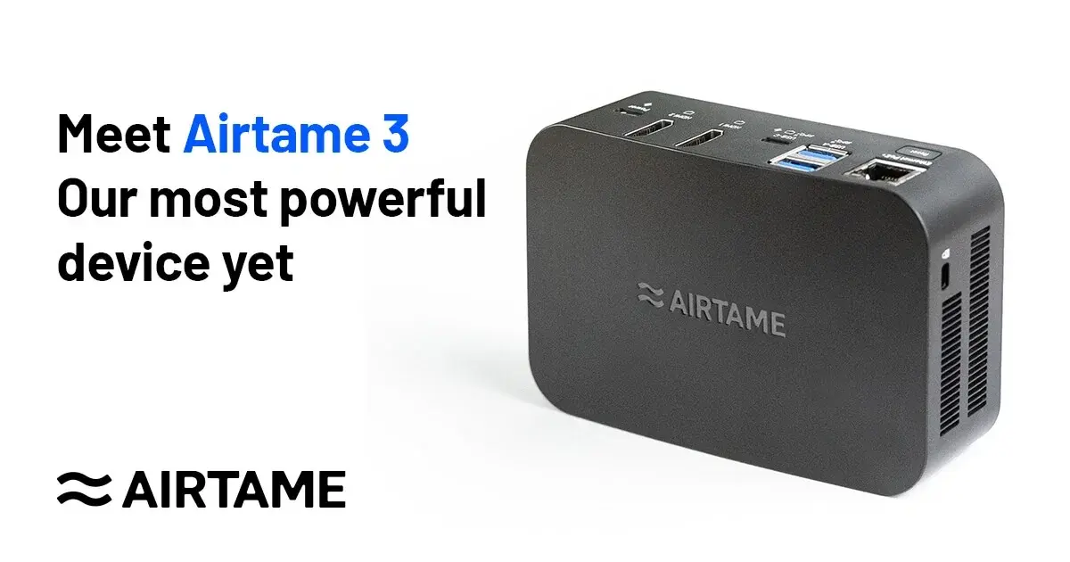 Airtame 3 wireless screen sharing device, a Microsoft Wireless Display Adapter alternative for schools