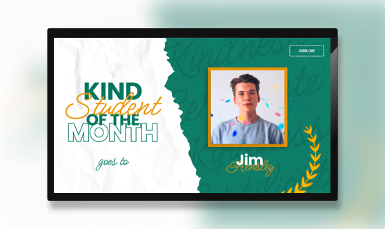 announcement-kind-student-of-the-month-digital-signage-template