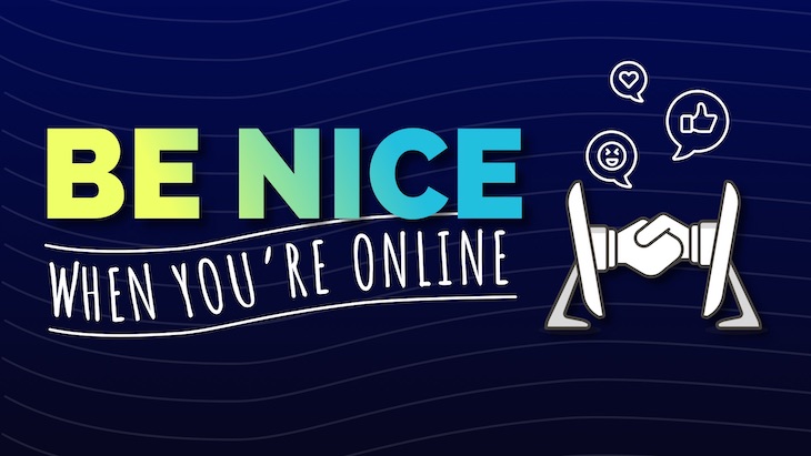 Anti bullying poster promoting being nice online
