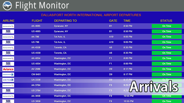 Flight Monitor Digital Signage