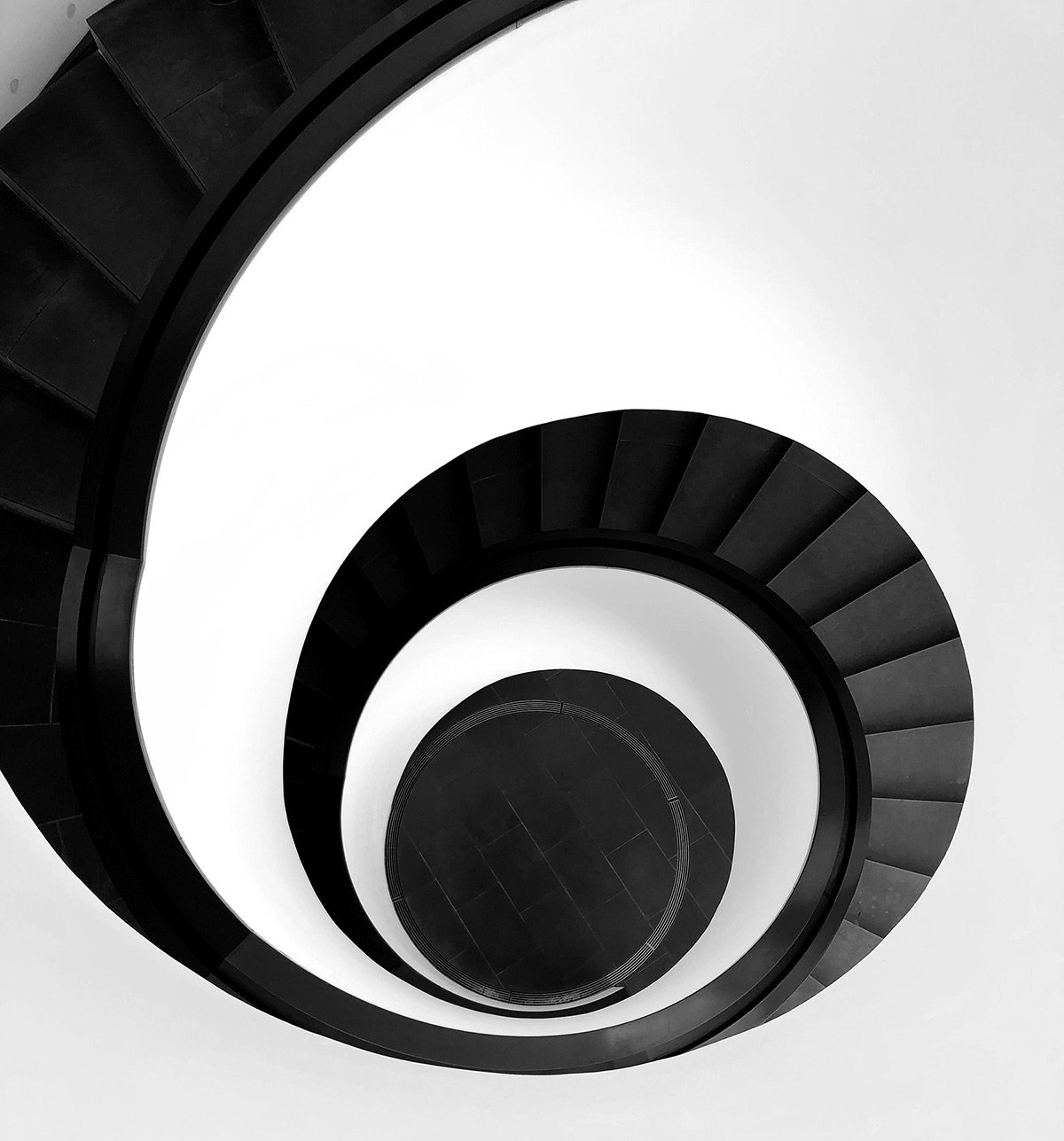 black spiral staircase