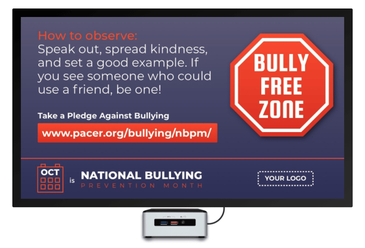 bully prevention month digital signage template