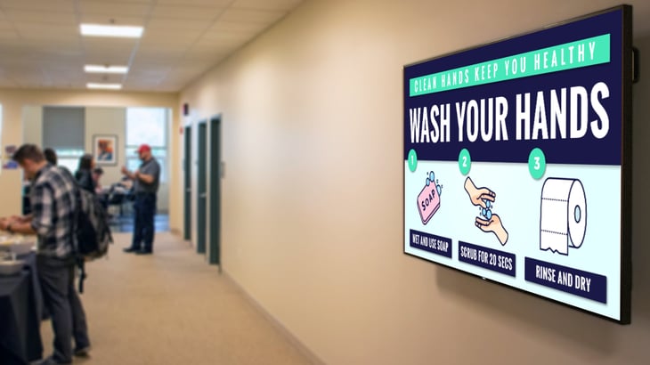 Hand washing best practices office digital signage