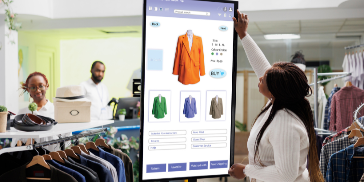 choosing fashionable clothes using digital displays