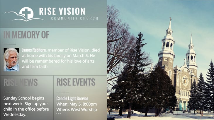 community church digital signage template