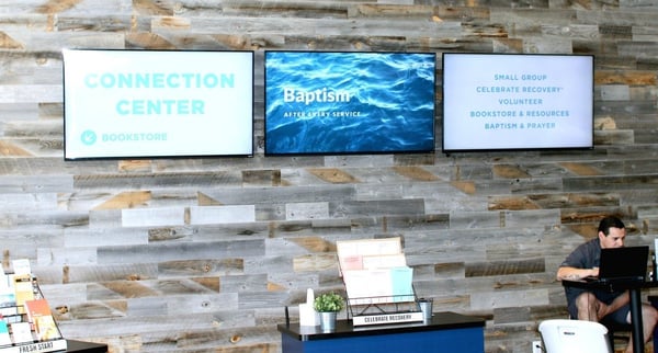 connection center digital signage wall