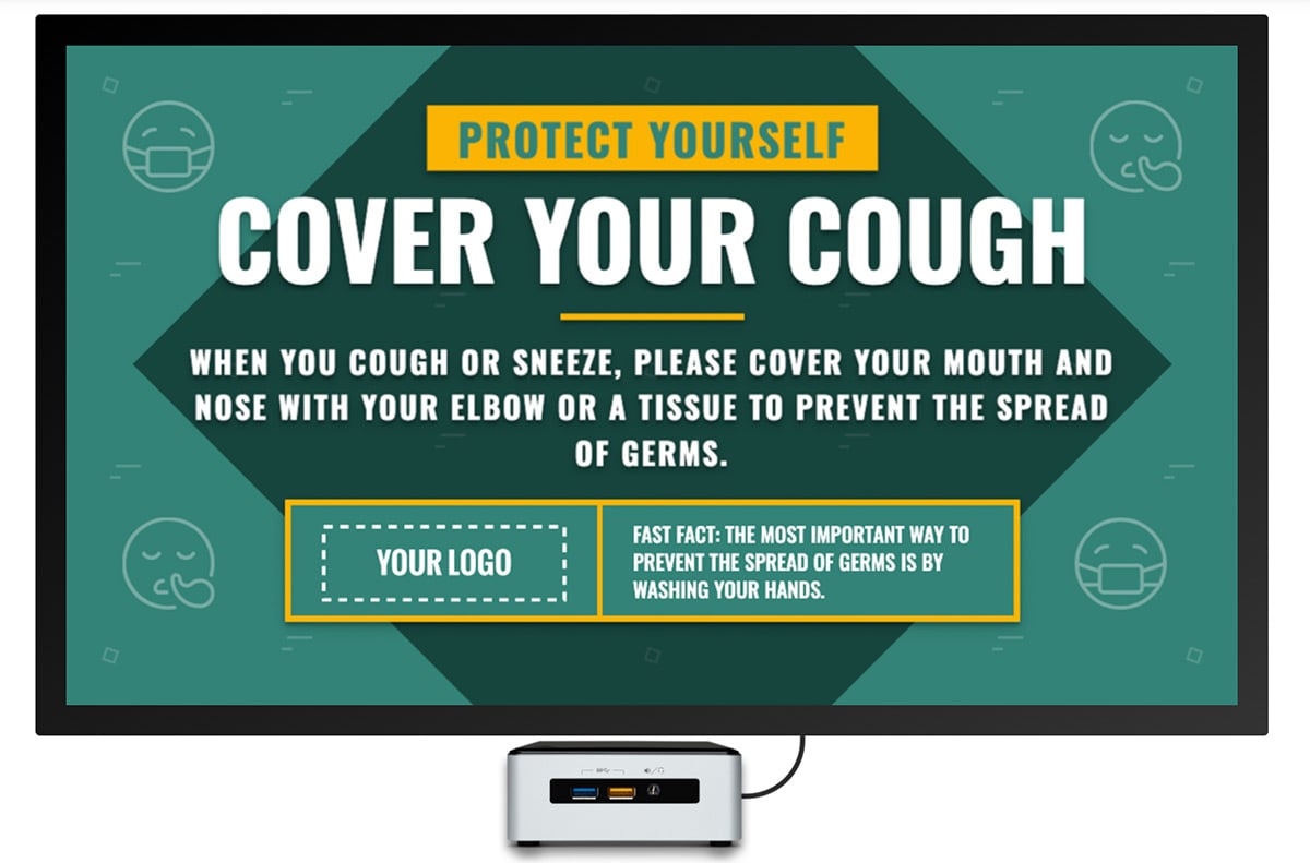 cover your cough digital signage template