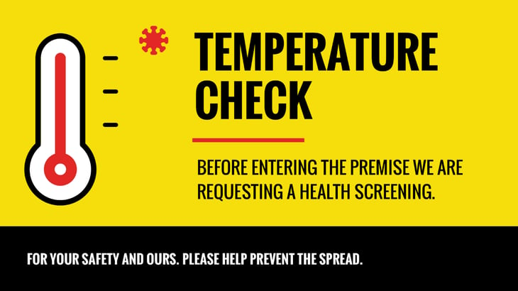 covid temperature check sign
