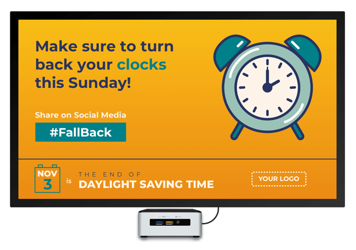 daylight savings time digital signage template.