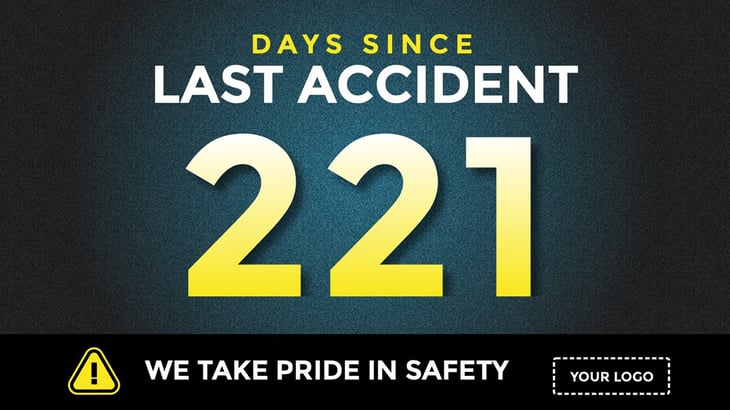 days since last accident digital signage template