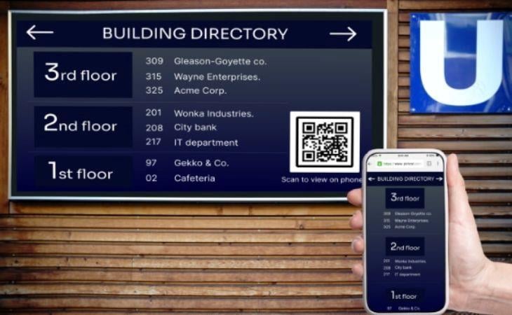 Digital building directory integration with a person's smartphone.