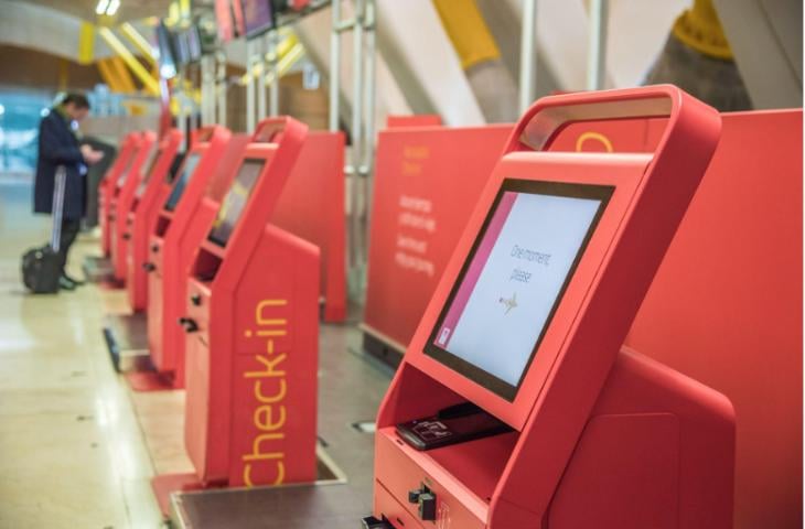 A network of check-in digital kiosks.
