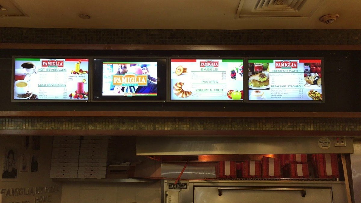 Four Digital menus side by side