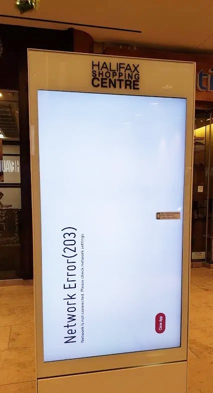 Digital Signage Network Error Shopping Mall