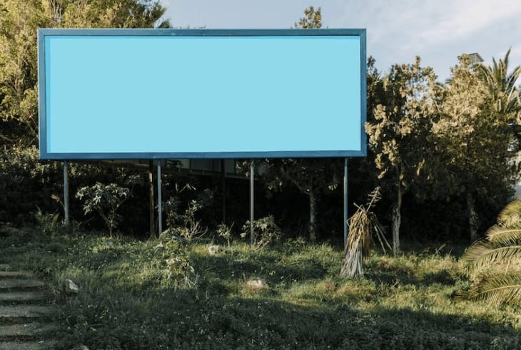 Digital signage around nature.