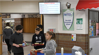 students in lunch room