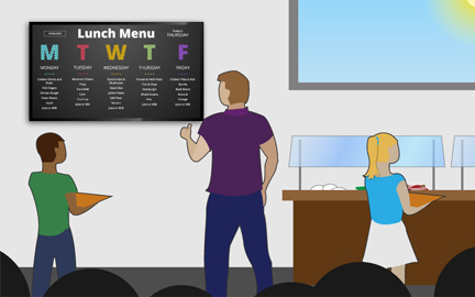 illustration of a digital school menu