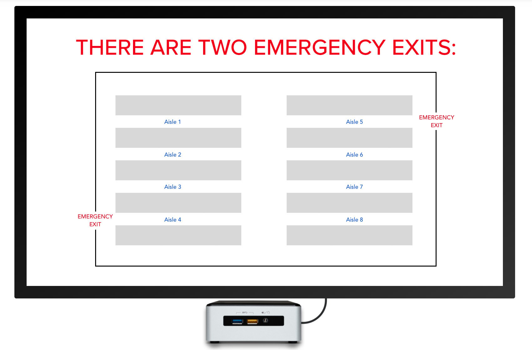 emergency exit map digital signage