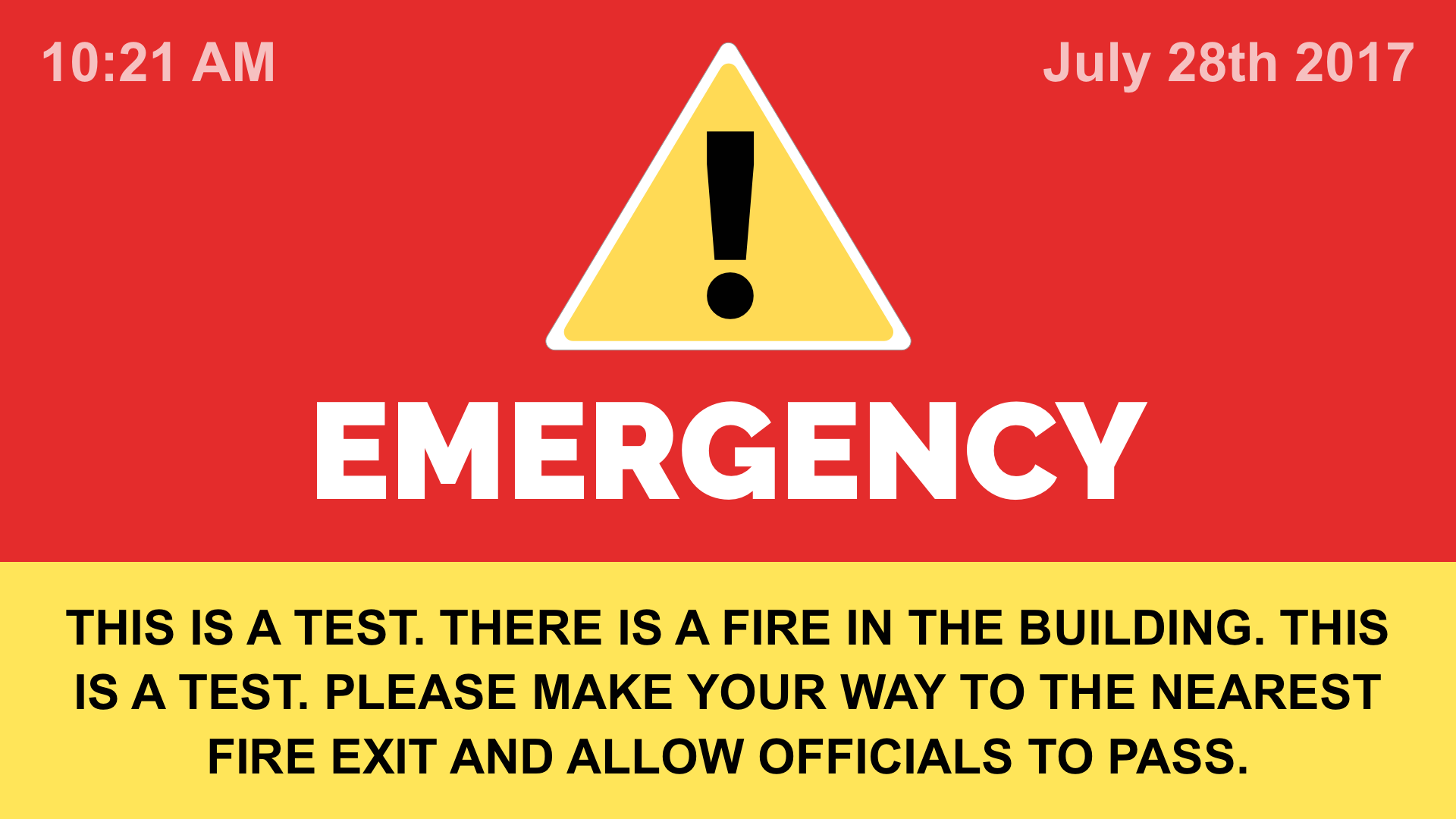 Emergency Notification Digital Signage Template