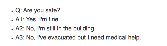 Emergency Notification Systems Example Questions Form