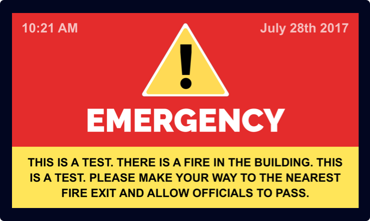 emergency notification template digital signage