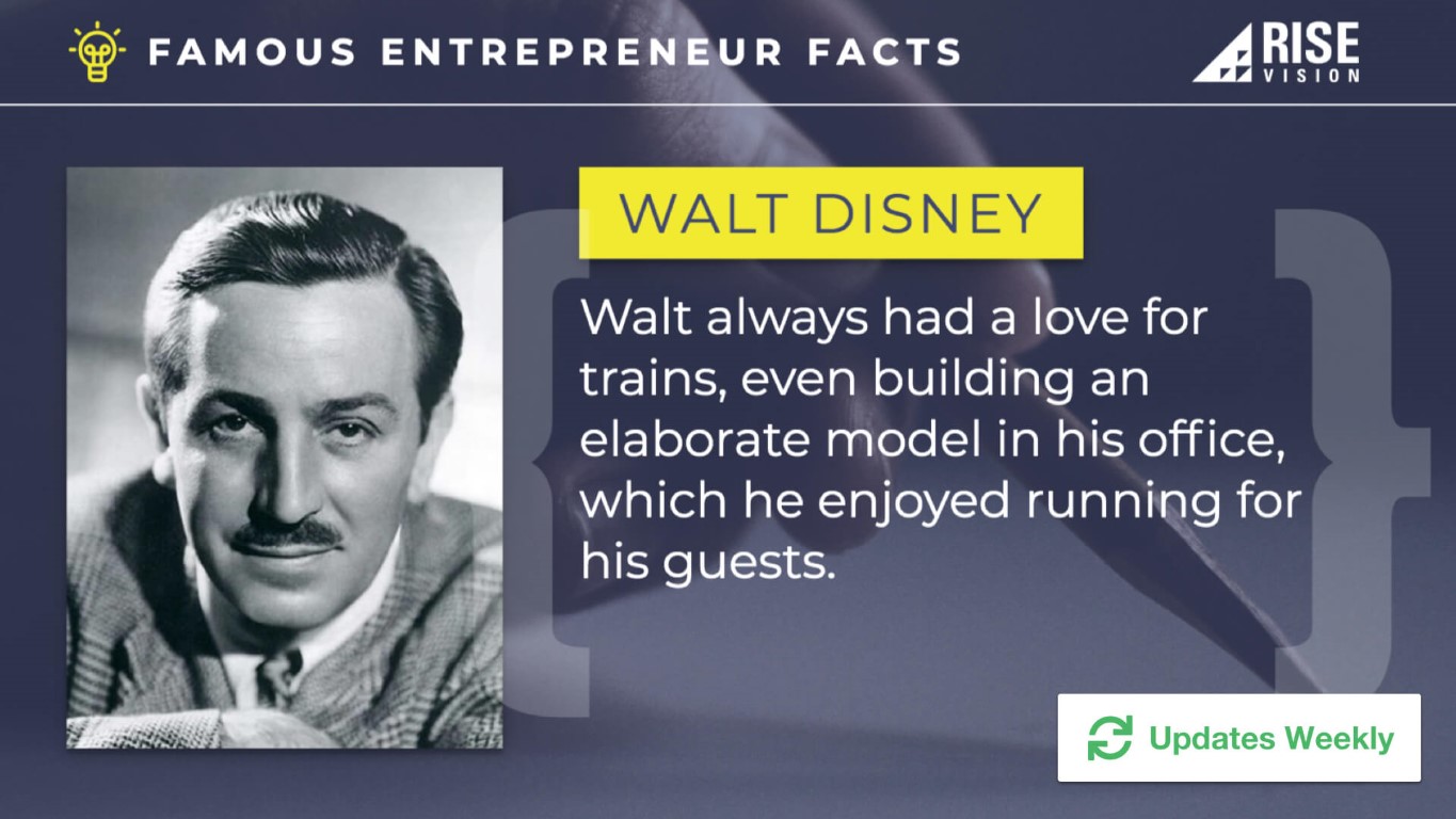 famous entrepreneur facts digital signage template