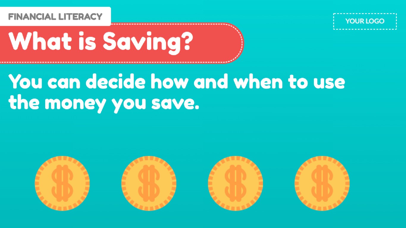 What is Savings? financial literacy digital signage template