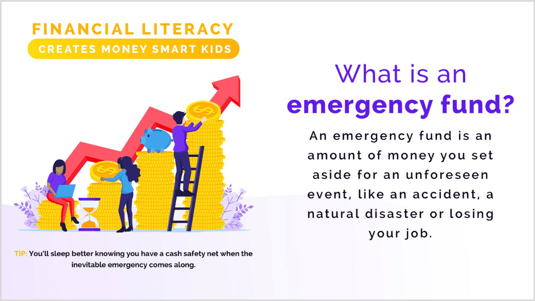 financial literacy poster emergency fund rise vision