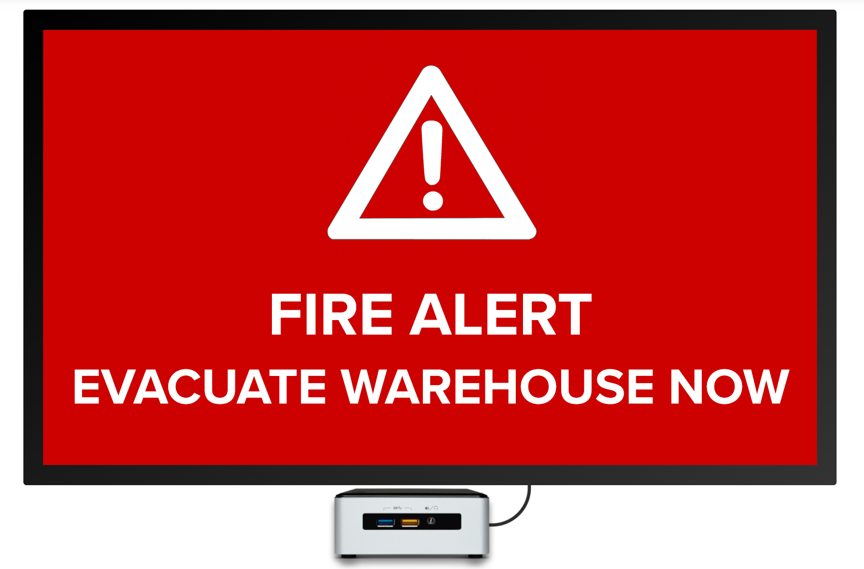 fire alert evacuate digital signage template