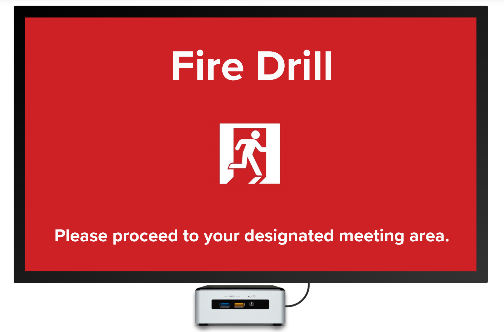 fire drill digital signage template