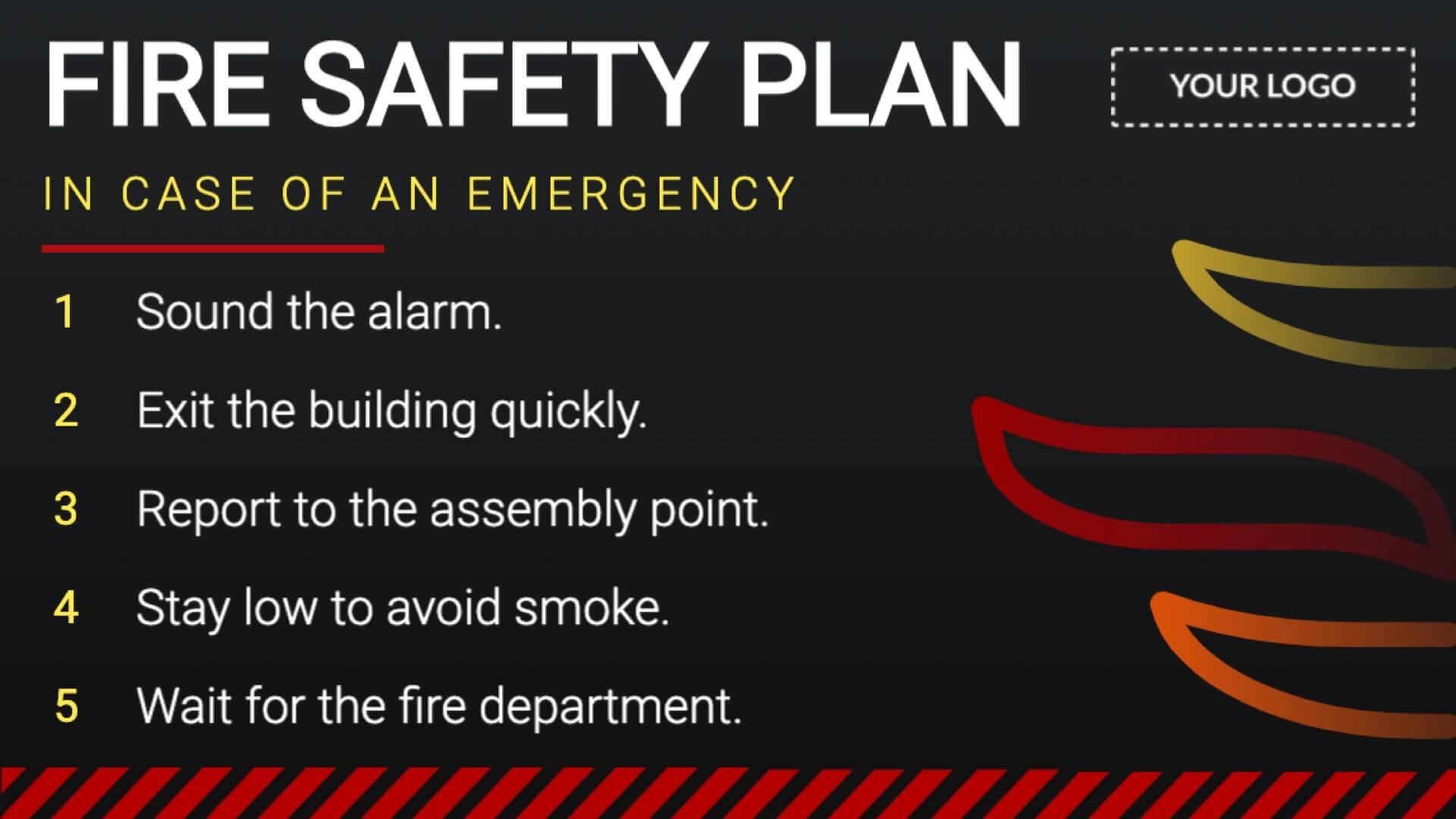 rise vision digital signage fire safety template