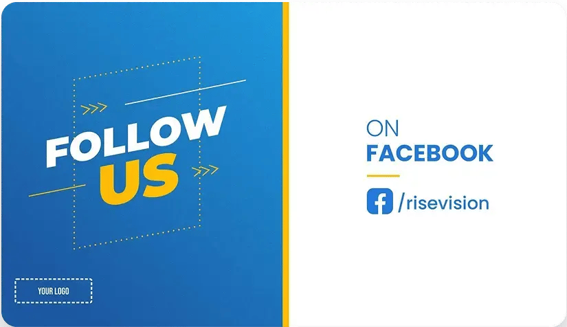 Rise Vision digital signage template for social following