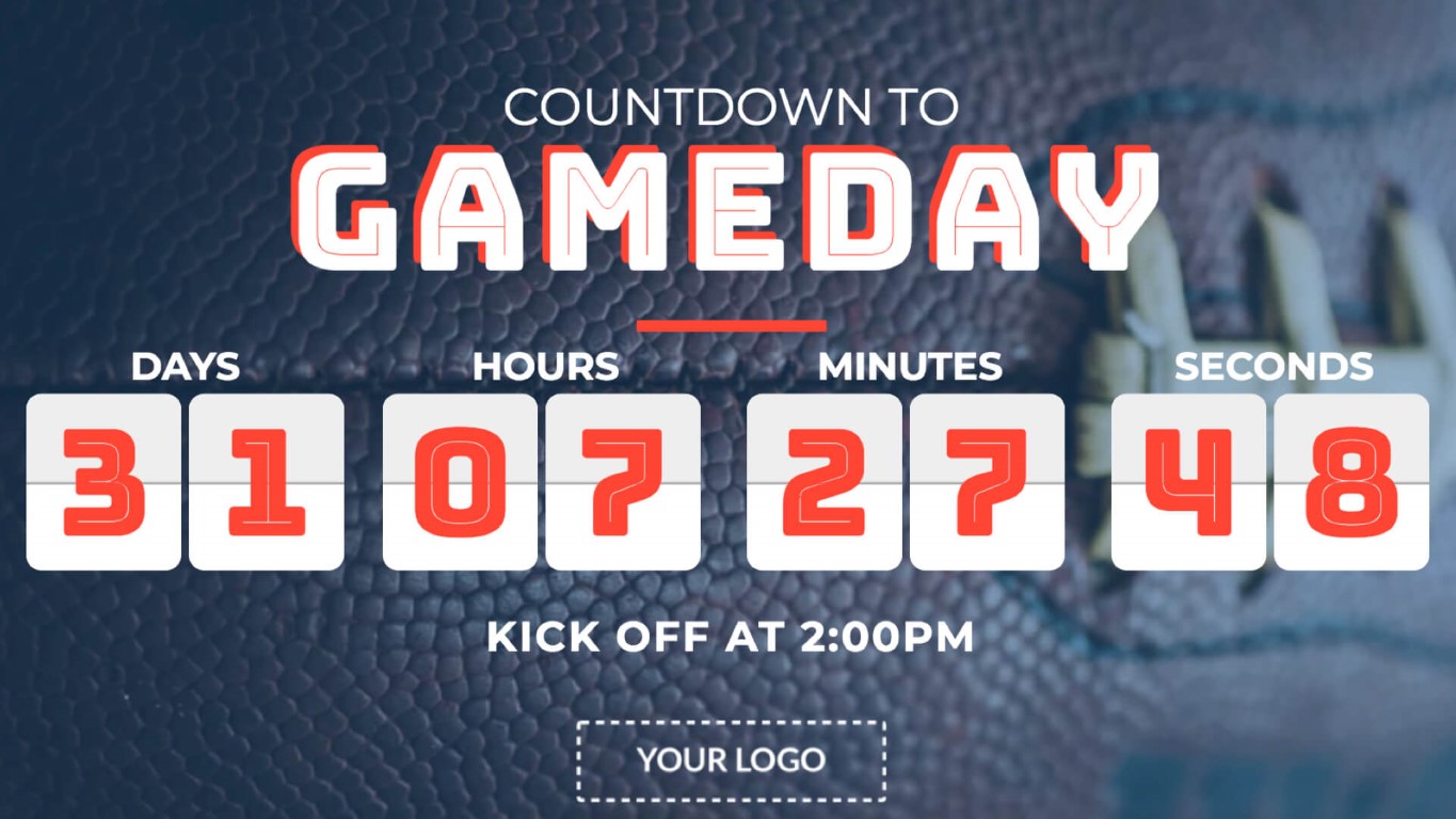 gameday countdown digital signage template