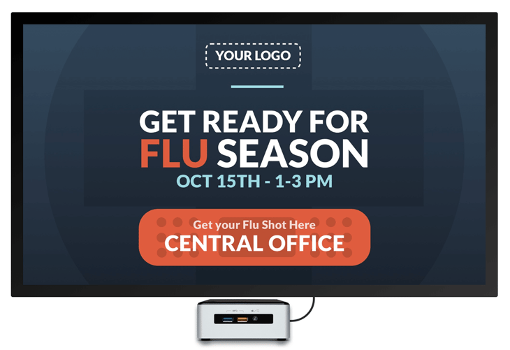 get your flu shot digital welcome sign.