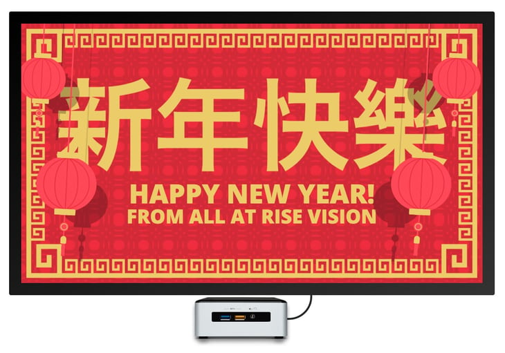 Happy Chinese New Year digital signage template.