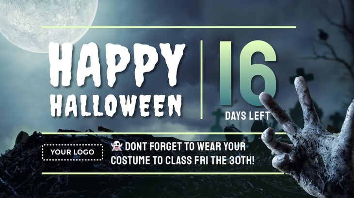 halloween surprise countdown digital signage template