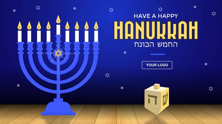 holiday hanukkah dreidel digital signage template
