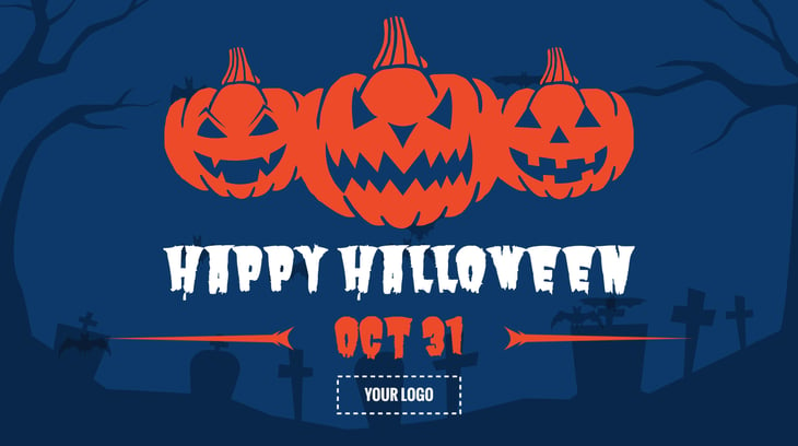 holiday happy halloween digital signage template