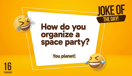 Rise Vision digital signage template for joke of the day