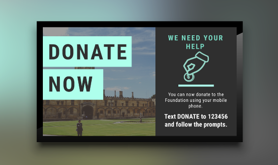 digital signage donations template 