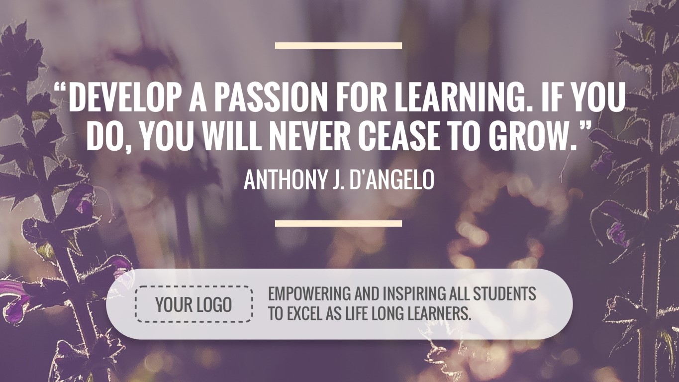 Inspire students with this template inspirational quotes digital signage template